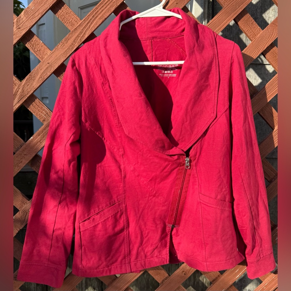 Neon Buddha Red Asymmetrical Zip Jacket | Size Small